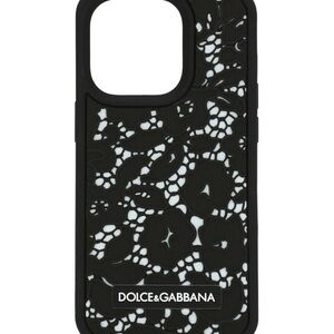 Dolce & Gabbana Black and White Lace Phone Case iPhone 14pro